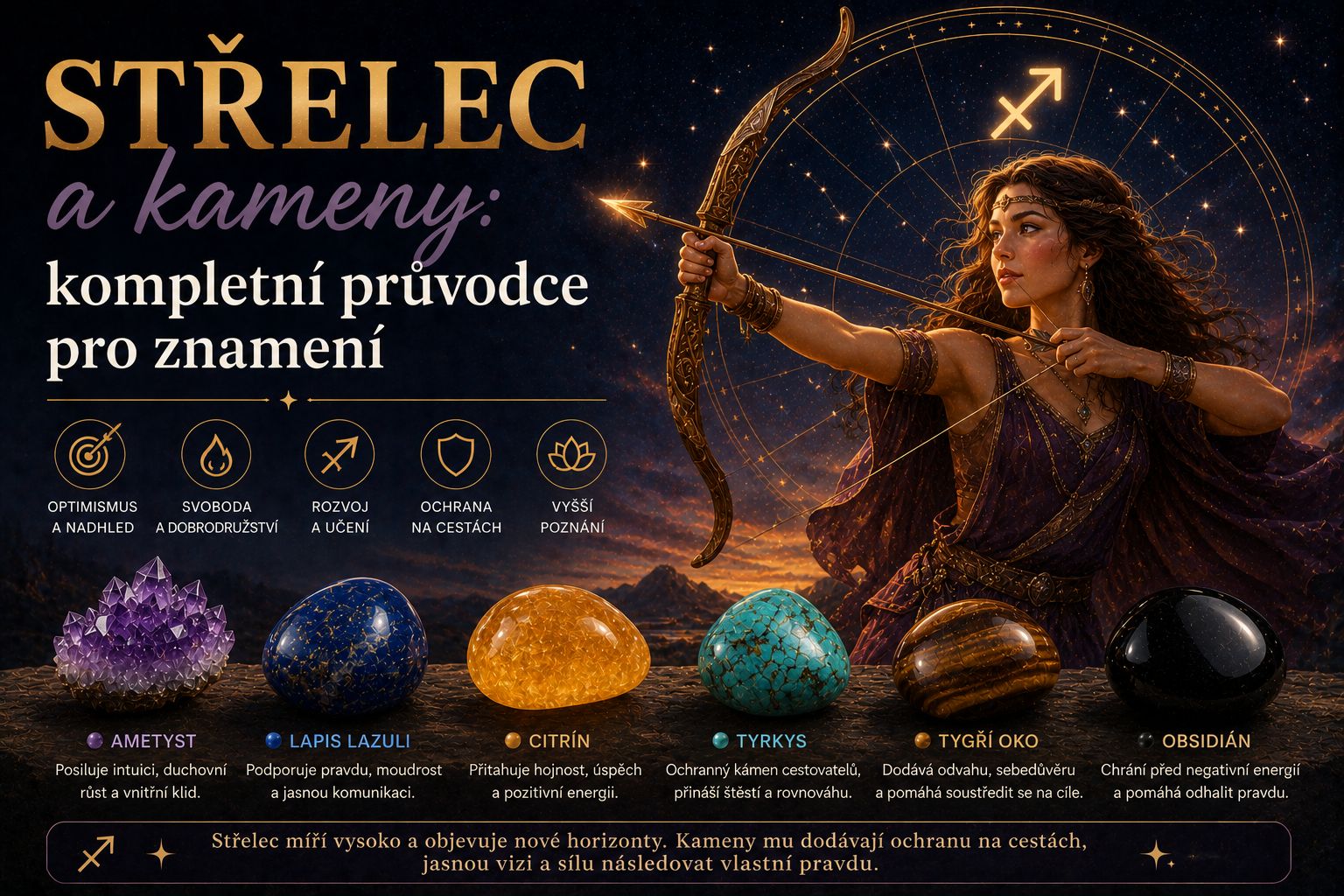 strelec a kameny